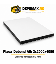 Placa BOND alb 3mm, 2000x4050mm, aluminiu 0.2mm